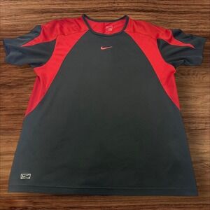 Nike Fit Athletic T-Shirt Performance‎ Training Activewear Top Red Black L